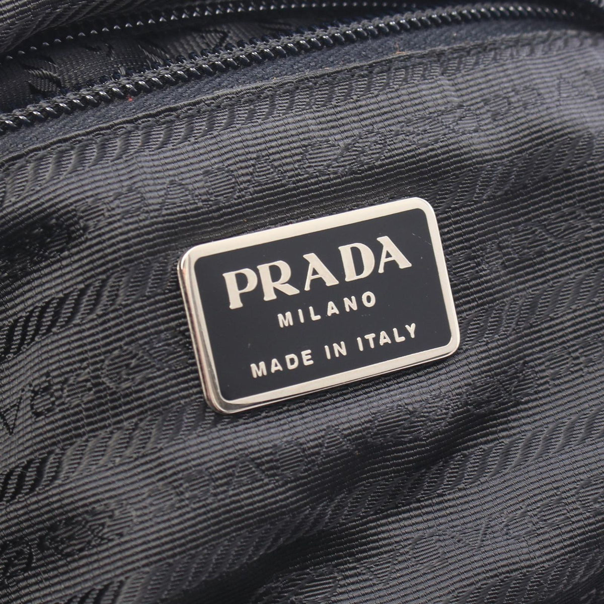 Prada Shoulder Bag Triangle Logo Black Nylon Leather — view 4