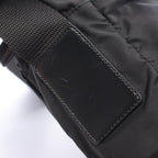 Prada Shoulder Bag Triangle Logo Black Nylon Leather — view 6