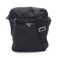 Prada Shoulder Bag Triangle Logo Black Nylon Leather