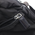 Prada Shoulder Bag Triangle Logo Black Nylon Leather — view 8