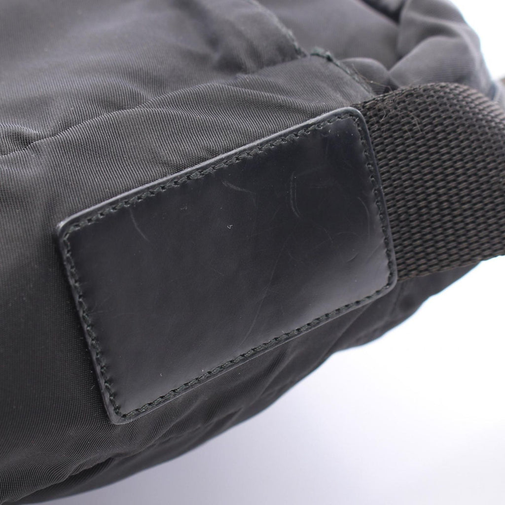 Prada Shoulder Bag Triangle Logo Black Nylon Leather — view 5