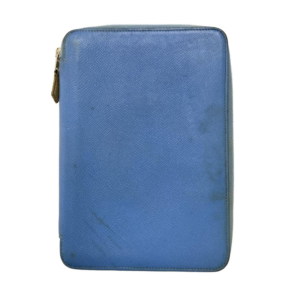 Hermes Notebook Agenda Zip Silk'in Blue Zip Around