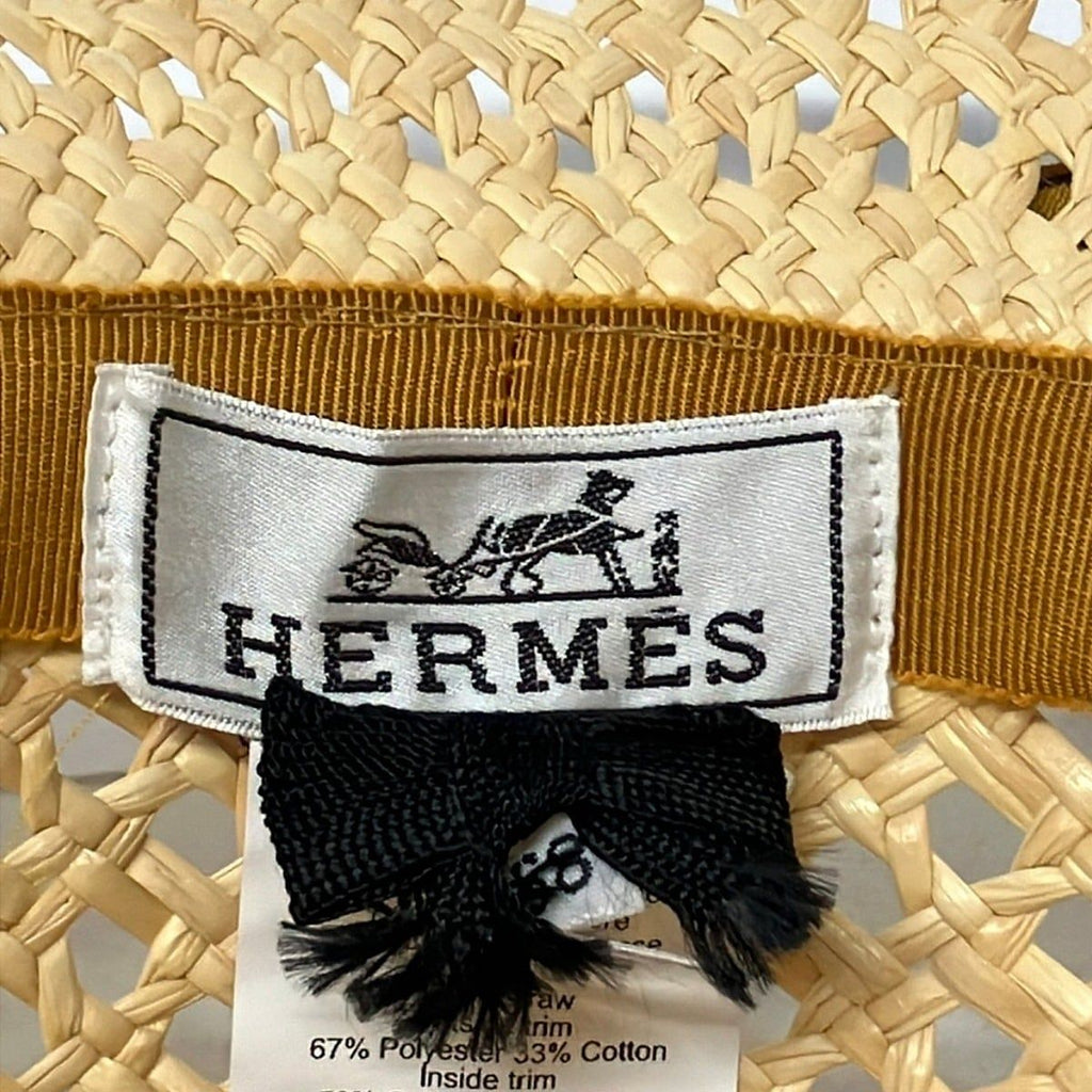 Hermes Hat 58 Beige Straw Hat — view 5