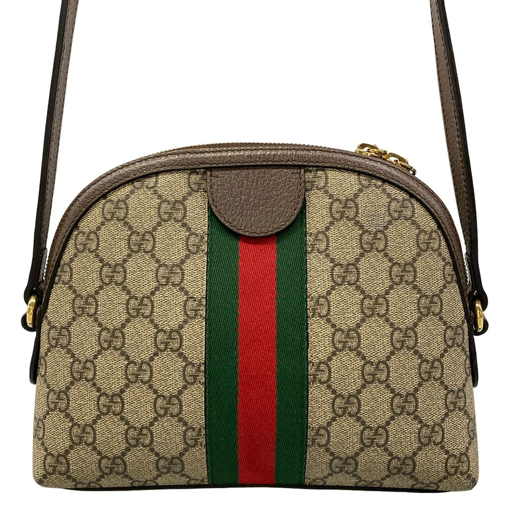 Gucci Shoulder Bag Ophidia Beige Dark Brown Leather — view 3