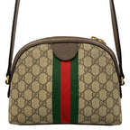 Gucci Shoulder Bag Ophidia Beige Dark Brown Leather — view 3