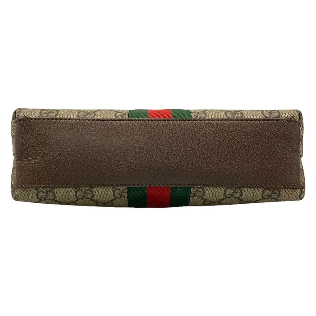 Gucci Shoulder Bag Ophidia Beige Dark Brown Leather — view 5