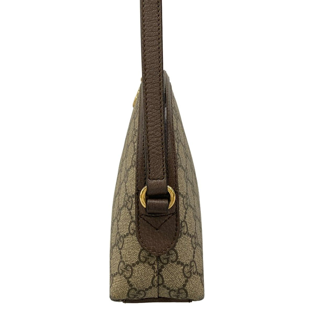Gucci Shoulder Bag Ophidia Beige Dark Brown Leather — view 4