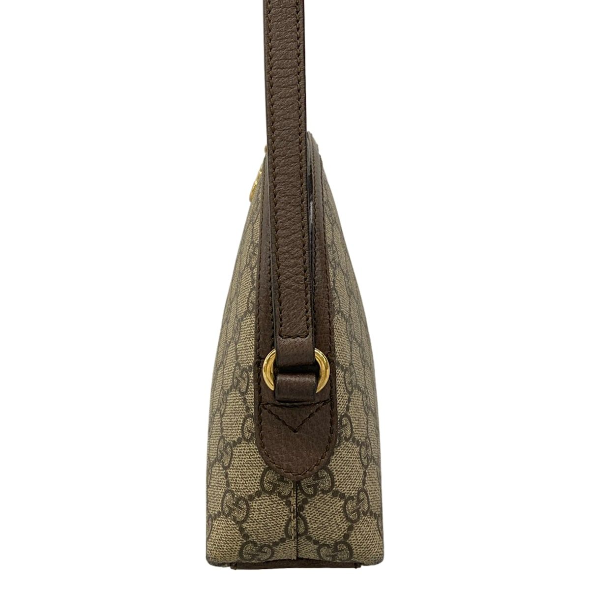 Gucci Shoulder Bag Ophidia Beige Dark Brown Leather — view 4