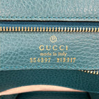 Gucci Tote Swing Blue Green Leather — view 8