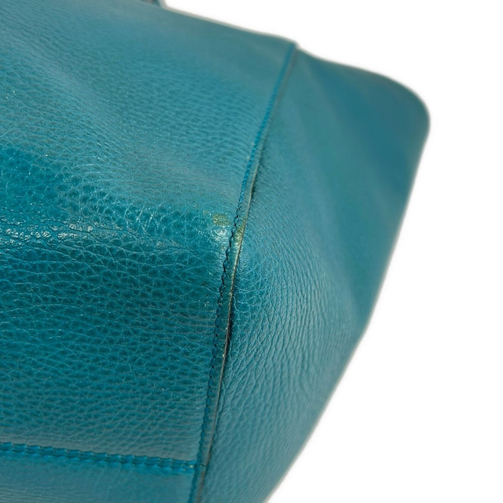 Gucci Tote Swing Blue Green Leather — view 6