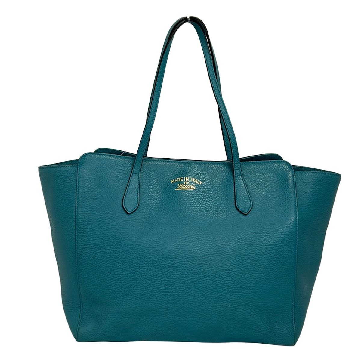 Gucci Tote Swing Blue Green Leather