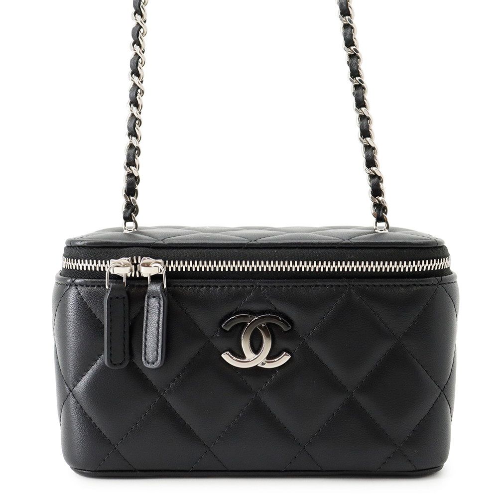 Chanel Chain Shoulder Bag Quilted Coco Gradient Vanity Lambskin Black