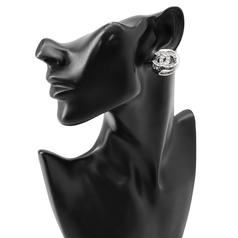 Chanel Earrings Rhinestone CC Logo — view 4