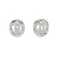 Chanel Earrings Rhinestone CC Logo