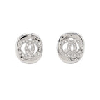 Chanel Earrings Rhinestone CC Logo
