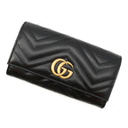 Gucci Wallet GG Marmont Continental Leather Black