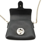 Gucci Chain Shoulder Bag Interlocking G Leather Black — view 5