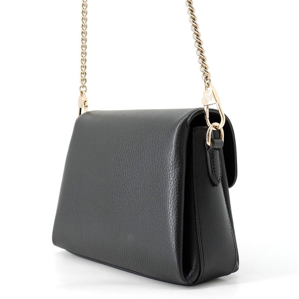 Gucci Chain Shoulder Bag Interlocking G Leather Black — view 2