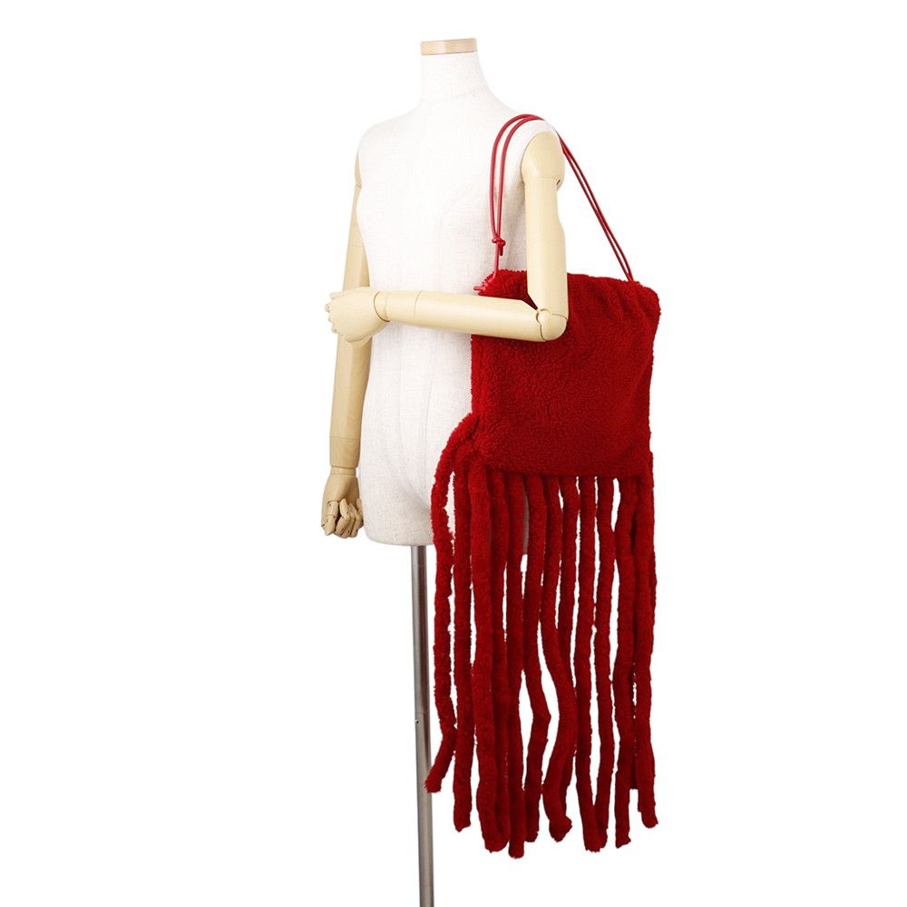 Bottega Veneta Shoulder Bag Fringe Fabric Leather — view 5