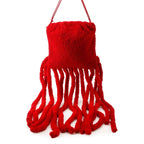 Bottega Veneta Shoulder Bag Fringe Fabric Leather