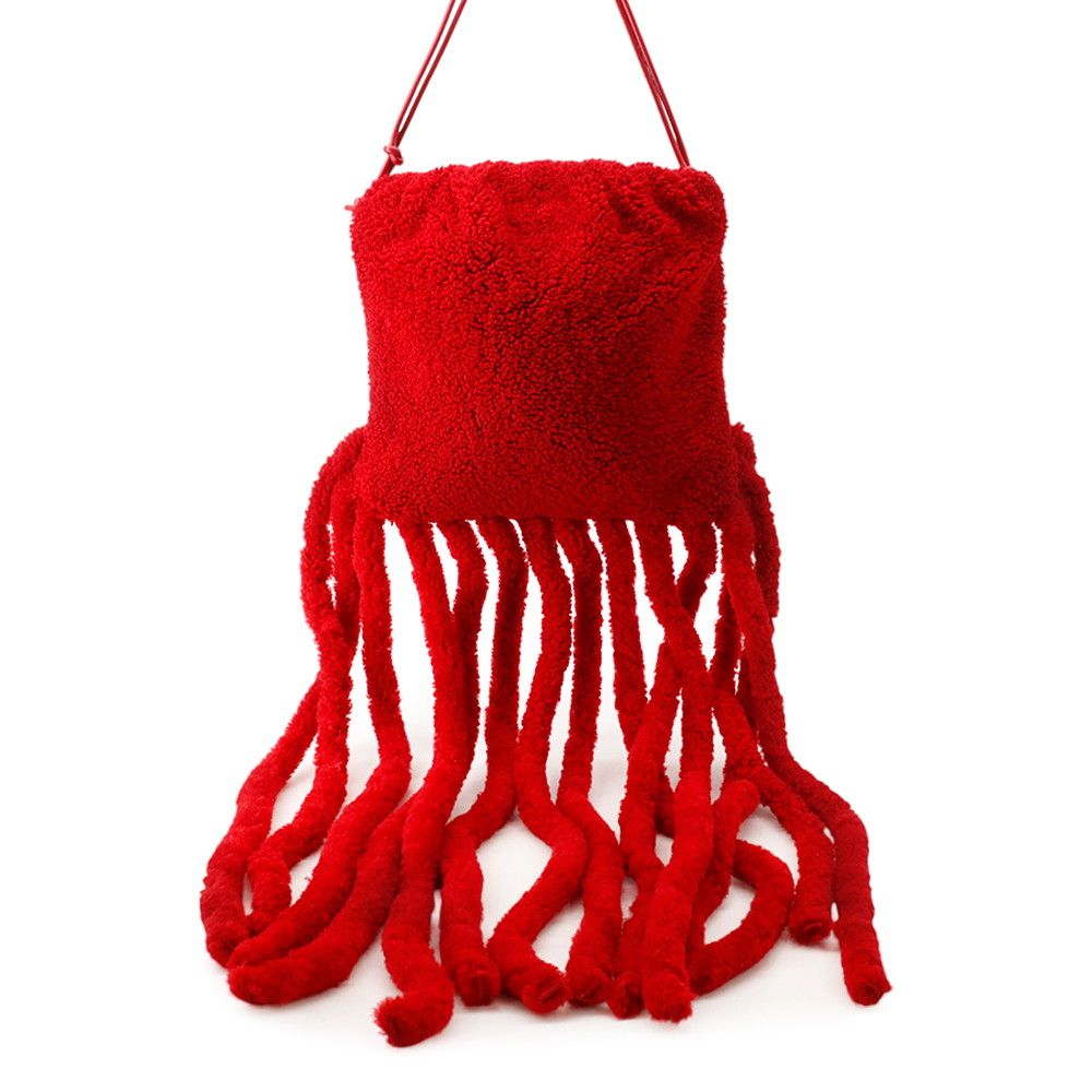Bottega Veneta Shoulder Bag Fringe Fabric Leather