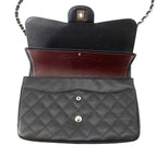 Chanel Chain Shoulder Bag Quilted 30 Caviar Leather CC Logo Black — view 6