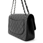 Chanel Chain Shoulder Bag Quilted 30 Caviar Leather CC Logo Black — view 2