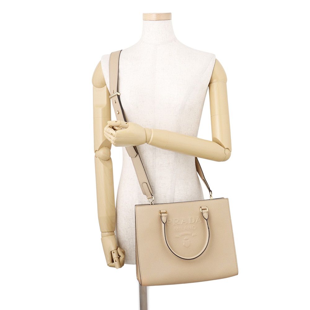 Prada Logo Leather 2-Way Shoulder Bag — view 4