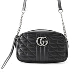 Gucci Chain Shoulder Bag GG Marmont Quilted Small Black