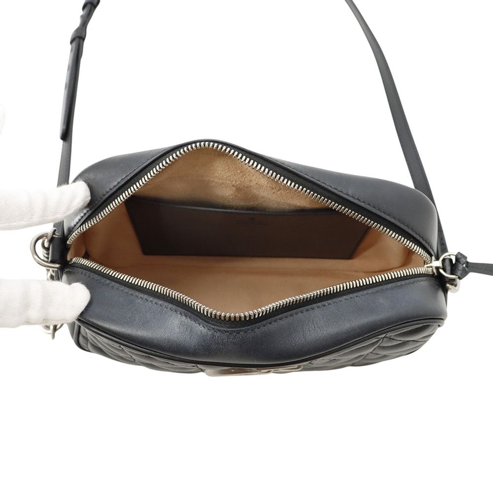 Gucci Chain Shoulder Bag GG Marmont Quilted Small Black — view 5
