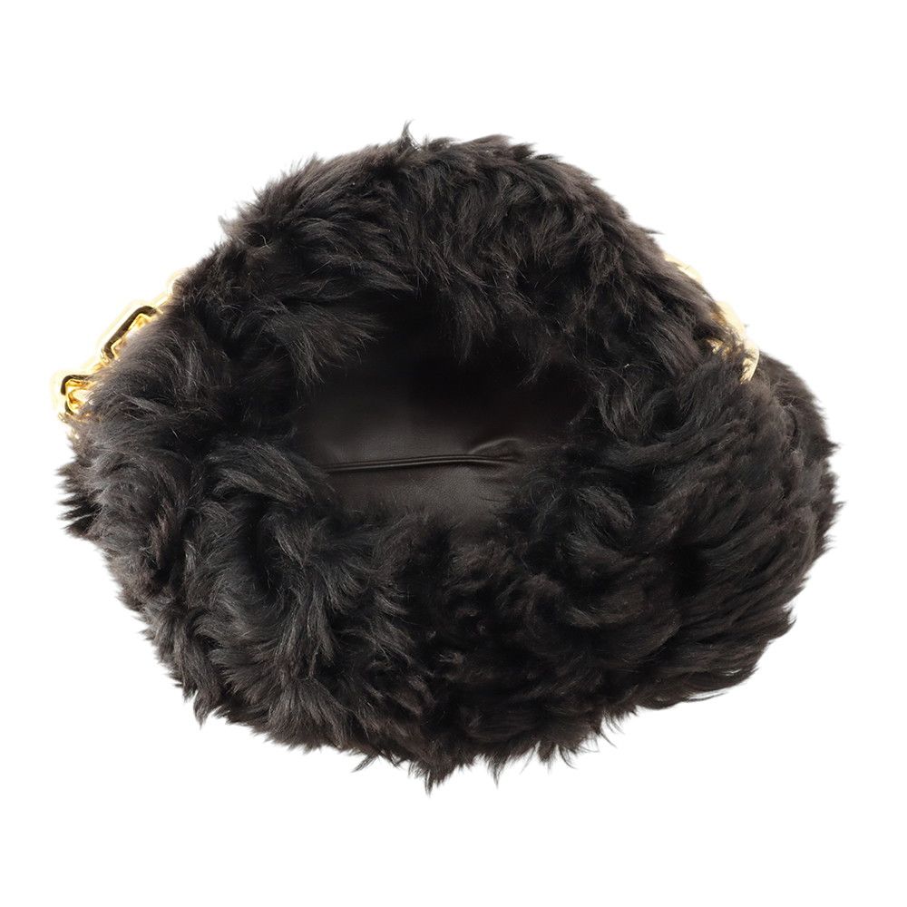 Bottega Veneta Shoulder Bag the Chain Pouch Shearling Black — view 5