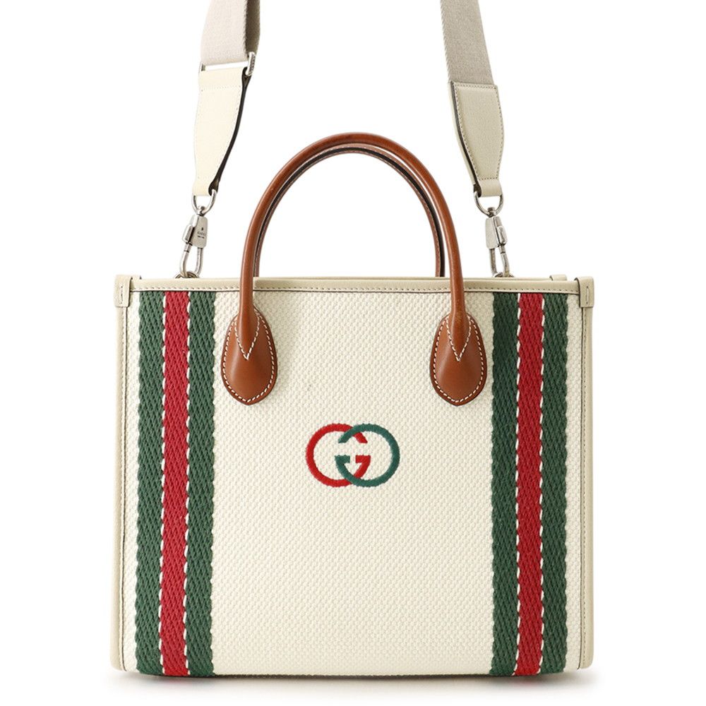 Gucci Tote Interlocking G Canvas 2-Way
