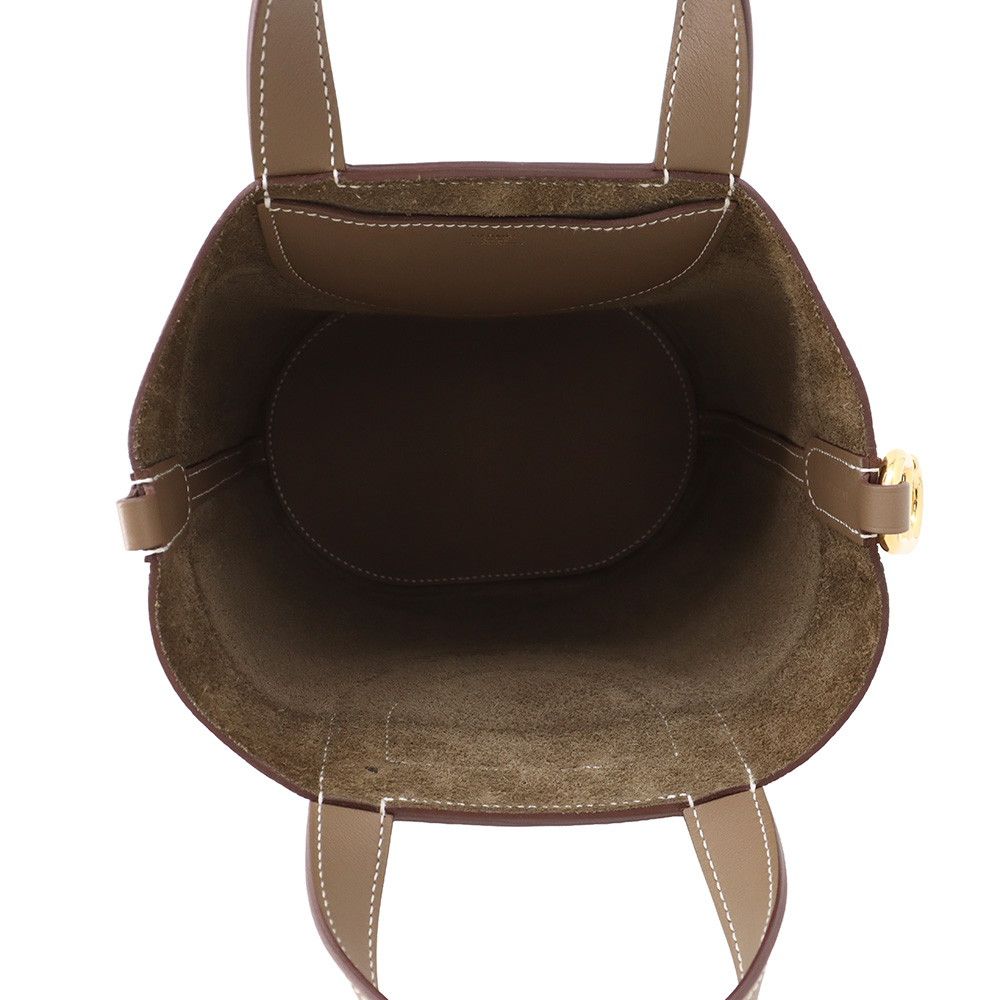 Hermes Tote in the Loop 18 Etoupe Gold Taurillon Clemence Swift — view 5