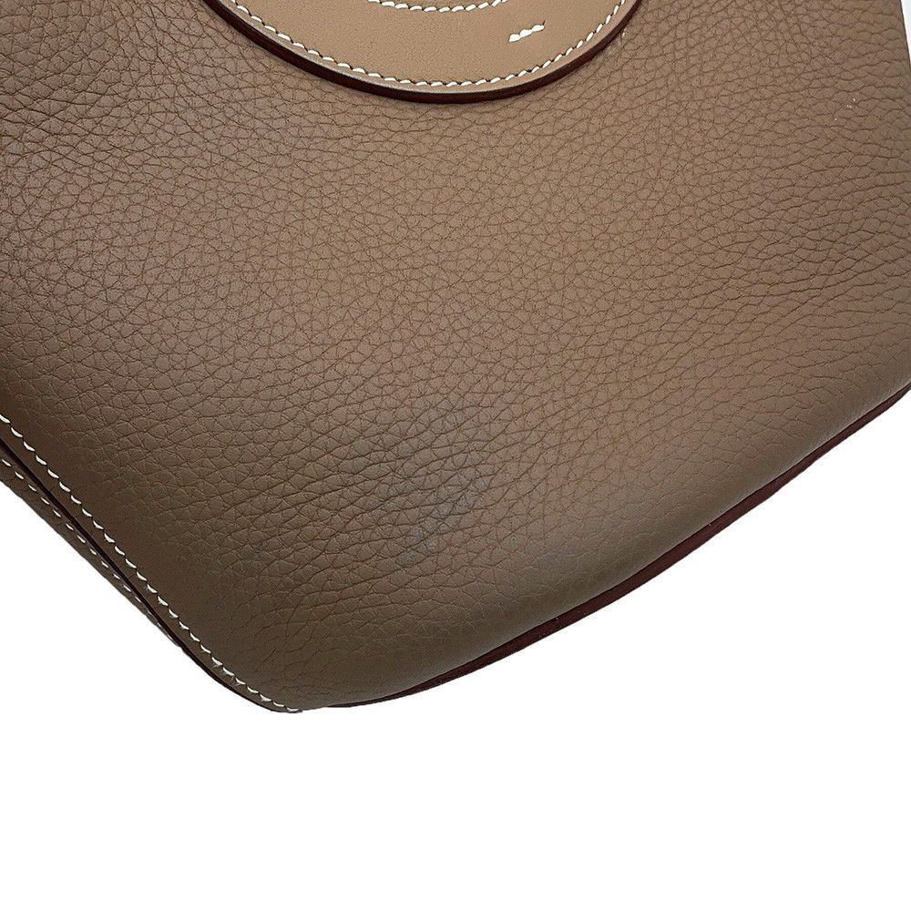 Hermes Tote in the Loop 18 Etoupe Gold Taurillon Clemence Swift — view 8