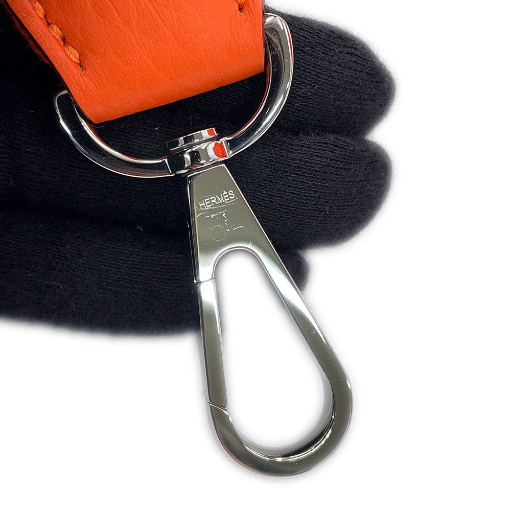 Hermes Shoulder Bag Evelyne 3 23 Tangerine Silver Taurillon Clemence — view 8