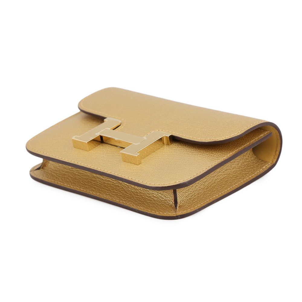 Hermes Wallet Constance Slim Dore Champagne Gold Chevre — view 2