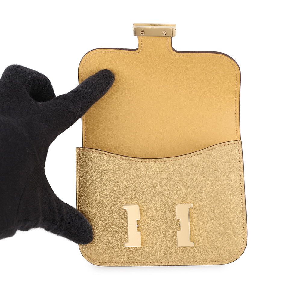 Hermes Wallet Constance Slim Dore Champagne Gold Chevre — view 4