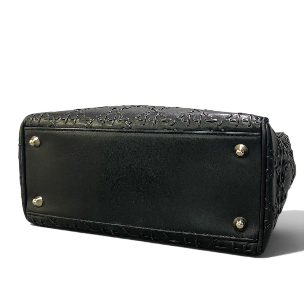 Dior M Whip Stitch Cannage Black Leather Handbag — view 6