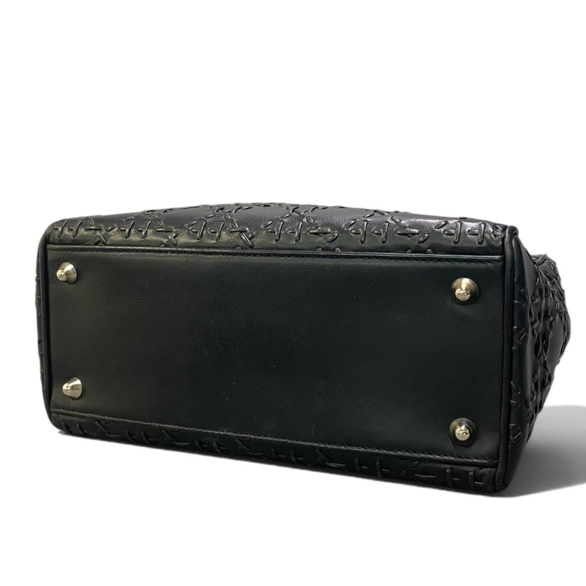 Dior M Whip Stitch Cannage Black Leather Handbag — view 6