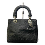 Dior M Whip Stitch Cannage Black Leather Handbag — view 3