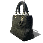 Dior M Whip Stitch Cannage Black Leather Handbag — view 4
