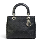 Dior M Whip Stitch Cannage Black Leather Handbag