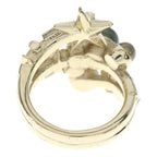 Chanel CC Logo Star Ring Rhinestone Silver — view 2