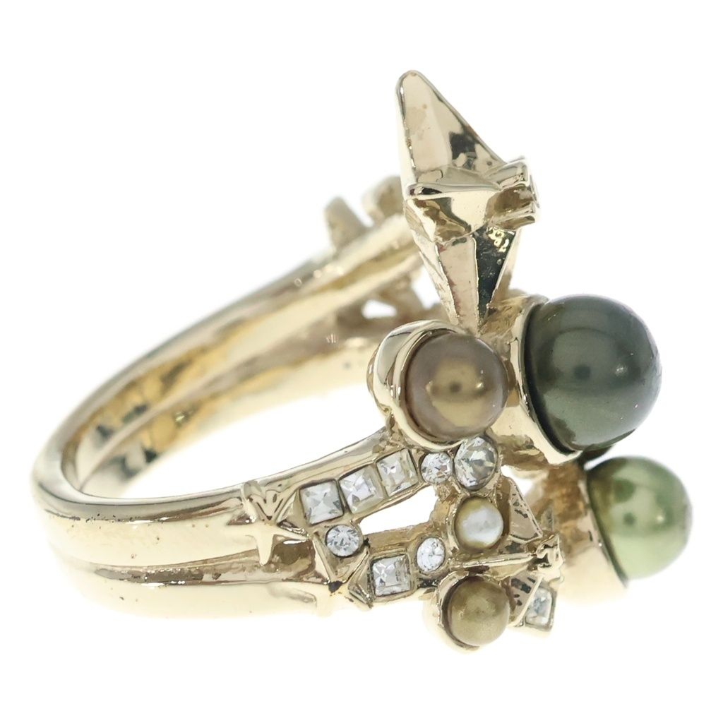 Chanel CC Logo Star Ring Rhinestone Silver — view 3