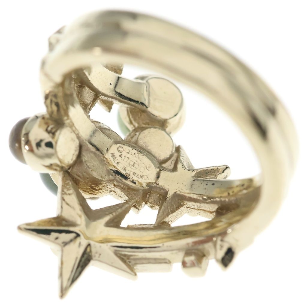 Chanel CC Logo Star Ring Rhinestone Silver — view 4