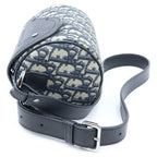 Dior Saddle Roller Mini Shoulder Bag Navy Oblique Canvas Leather Silver — view 3