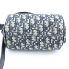 Dior Saddle Roller Mini Shoulder Bag Navy Oblique Canvas Leather Silver — view 4