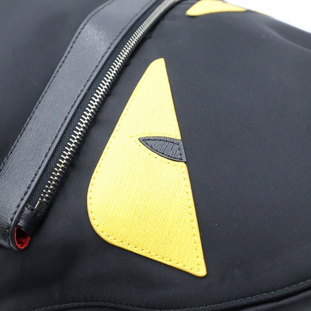 Fendi Bugs Monster Backpack Nylon Leather Black Yellow — view 6