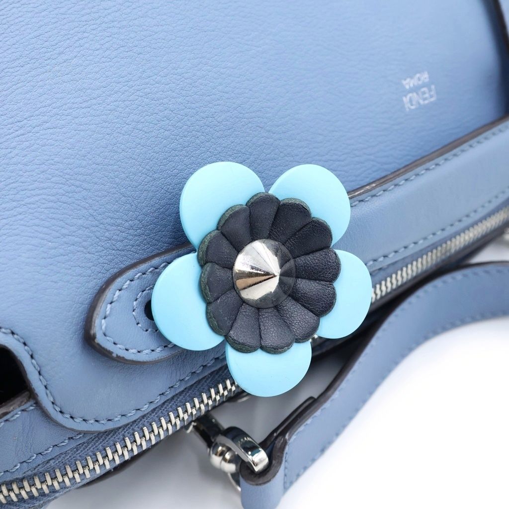 Fendi by the Way Medium Leather 2-Way Bag Silver Blue — view 6
