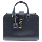 Saint Laurent Paris Baby Cabas 2-Way Shoulder Bag Black Leather Gold